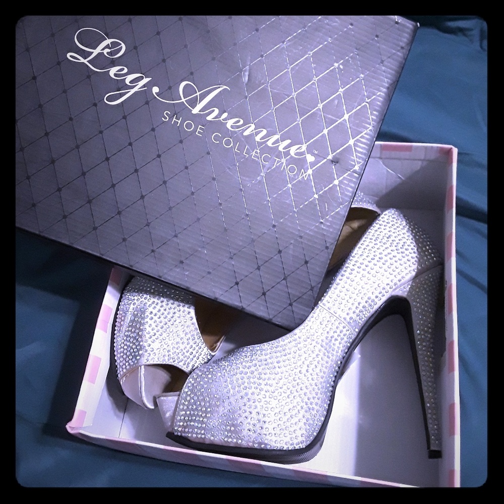 Sexy Silver Rhinestone Heels